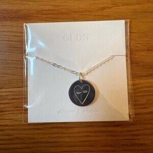 NWT GLDN silver pendant necklace with heart face